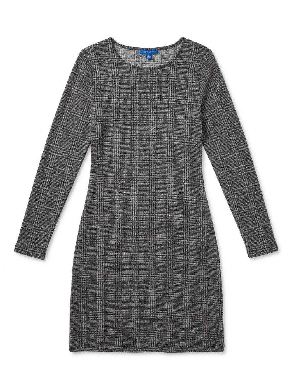 Apt 9 black/gray long sleeve plaid dress, L. EUC.